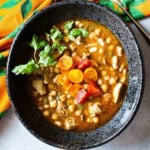 Garbanzo Beans and Chicken soup with white beans.